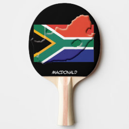 SÜDAFRIKA FLAG & MAP Personalisierter SCHWARZ Tischtennis Schläger