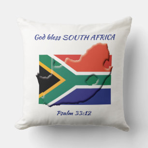 SÜDAFRIKA FLAG Patriotische Schrift Custom WHITE Kissen
