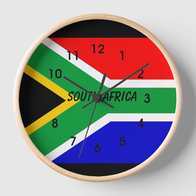 SÜDAFRIKA FLAG UHR (Vorderseite)