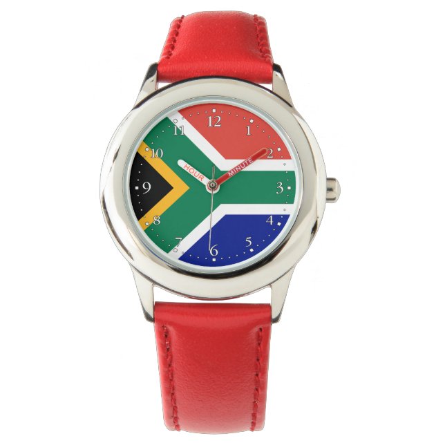 Südafrika-Flagge Armbanduhr (Vorderseite)