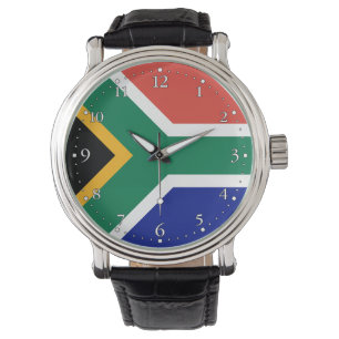 Südafrika-Flagge Armbanduhr