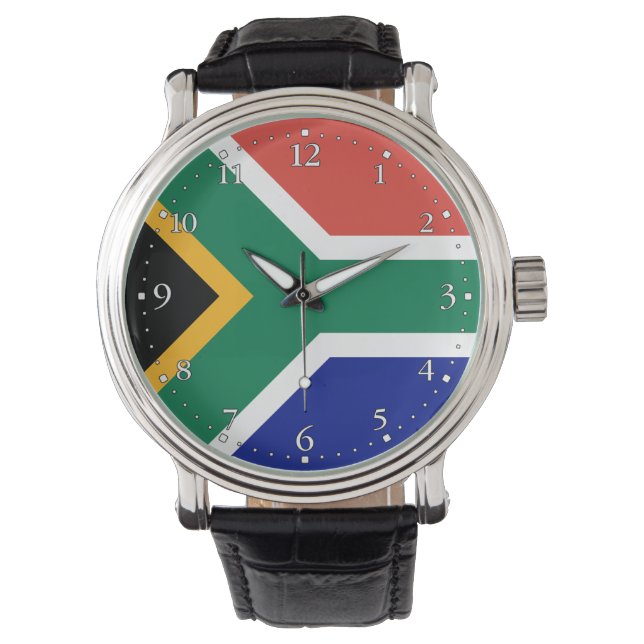 Südafrika-Flagge Armbanduhr (Vorderseite)