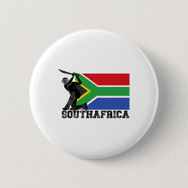 Südafrika-Flagge Cricket-Spieler Tsman-Sportteam Button (Vorderseite)