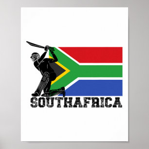 Südafrika-Flagge Cricket-Spieler Tsman-Sportteam Poster
