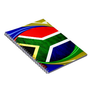 Südafrika-Flagge: Dynamisches Wirbel-Motiv Notizblock