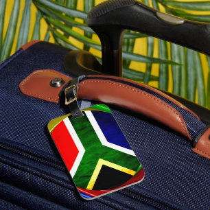 Südafrika-Flagge: Dynamisches Wirbelmotiv Gepäckanhänger