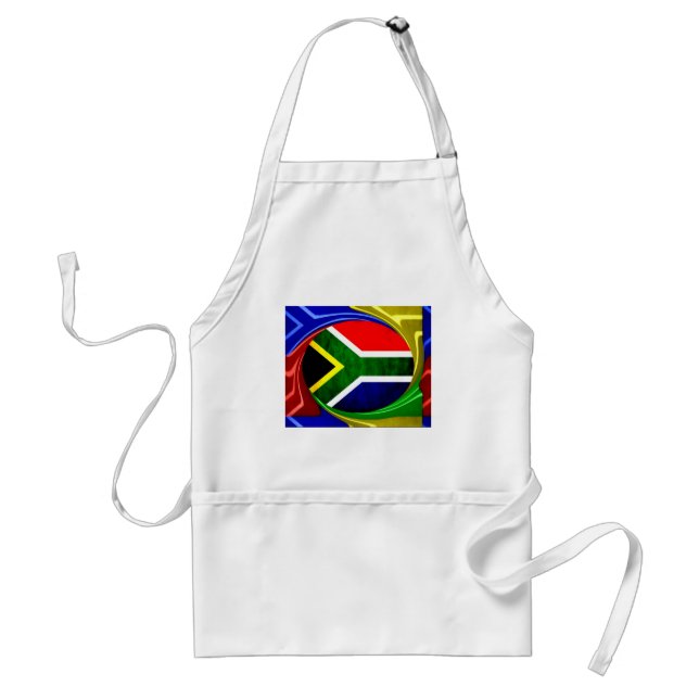 Südafrika-Flagge: Dynamisches Wirbelmotiv Schürze (Vorne)