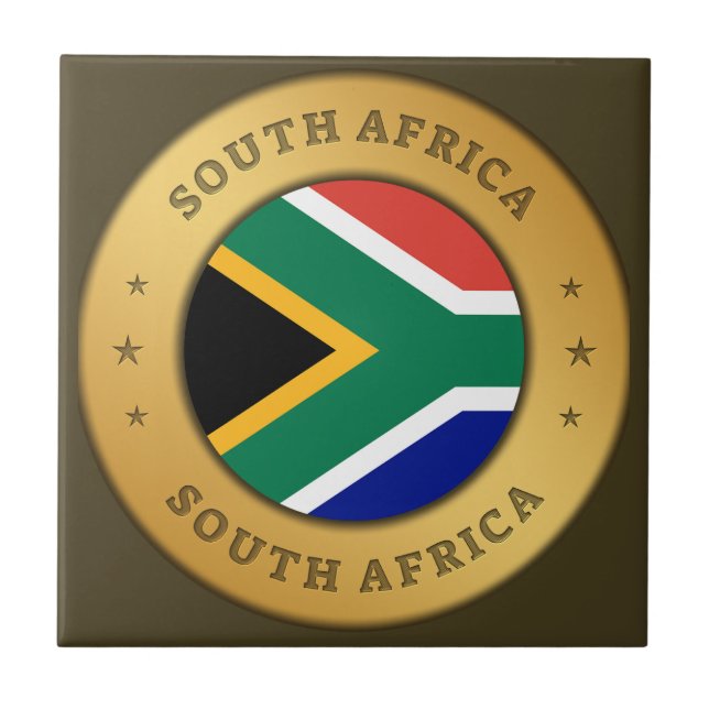 Südafrika-Flagge Fliese (Vorderseite)