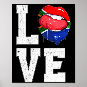 Südafrika-Flagge Fußballfan Liebe Südafrikanische Poster