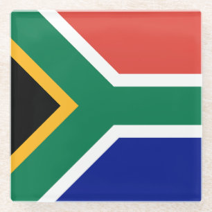 Südafrika-Flagge Glasuntersetzer