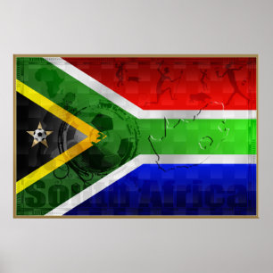 Südafrika-Flagge großes Fußball-Plakat Poster