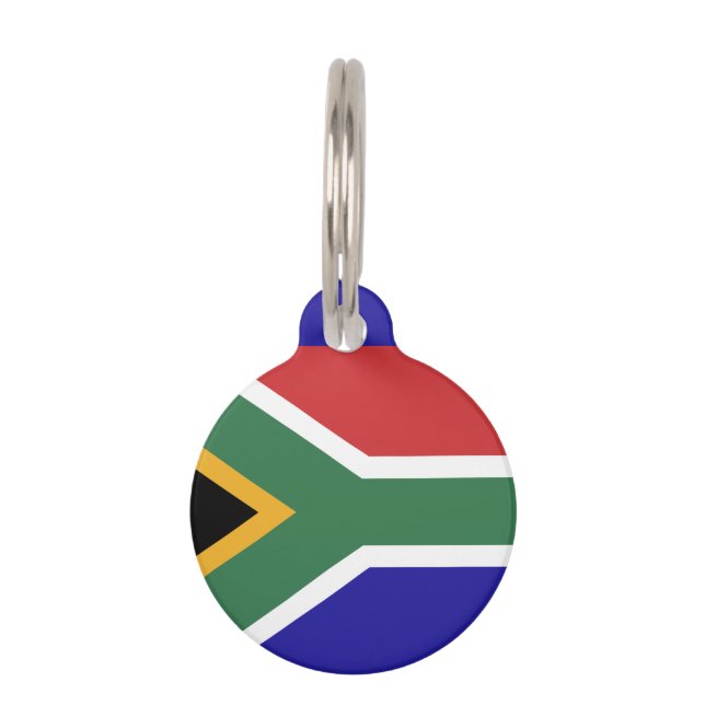 Südafrika-Flagge Haustiermarke (Rückseite)