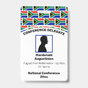 SÜDAFRIKA-FLAGGE Individuelles Logo Foto ID Name Ausweis