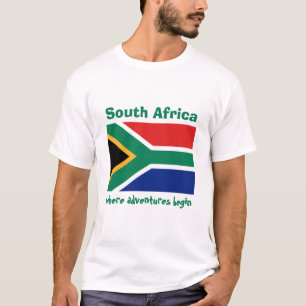 Südafrika-Flagge + Karte + Text-T - Shirt