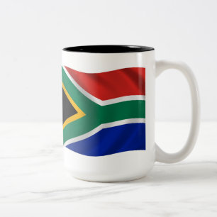 Südafrika-Flagge-Tasse Zweifarbige Tasse