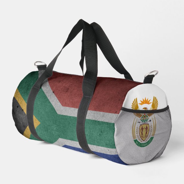 Südafrika-Flagge und Wappen Duffle Bag (Rechte Ecke)