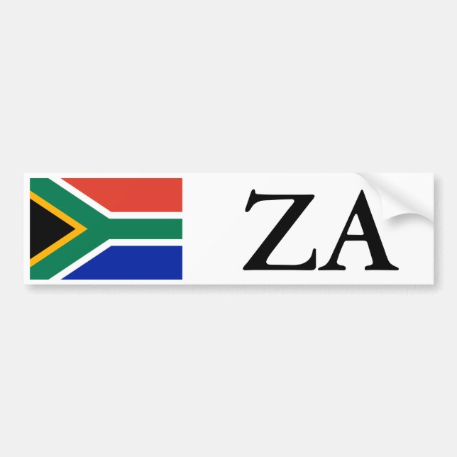 Südafrika-Flagge und ZA Autoaufkleber (Vorne)
