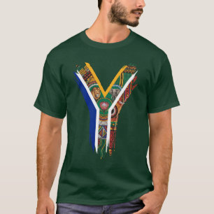 Südafrika-Flagge-Wildlife-Pinselstrich-Design T-Shirt