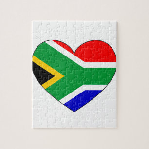 Südafrika-Flaggen-Herz Puzzle