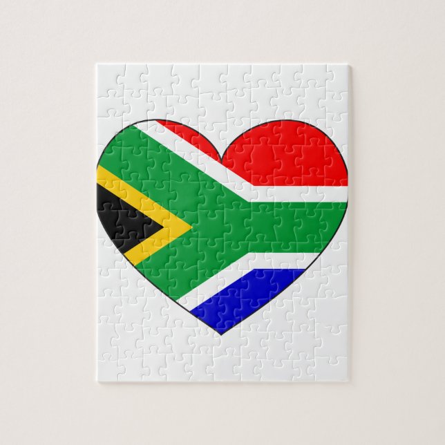 Südafrika-Flaggen-Herz Puzzle (Vertikal)