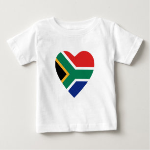 Südafrika-Flaggen-Herz-T - Shirt