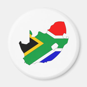 Südafrika-Flaggen-Karte Größengleich Magnet