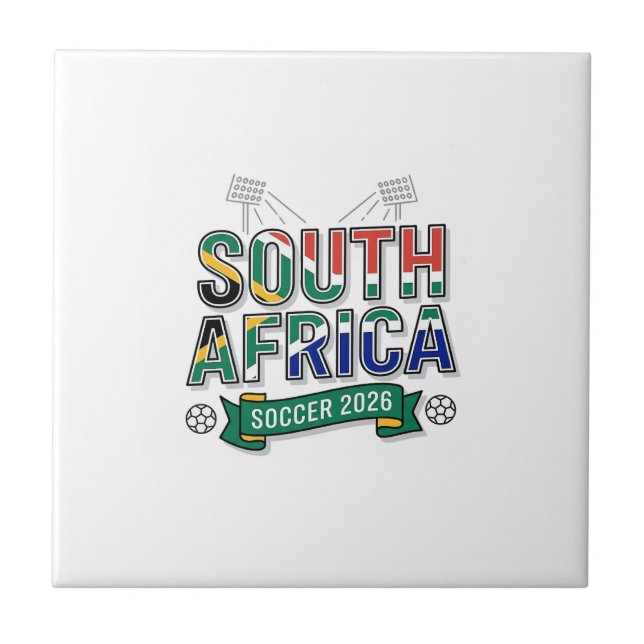 Südafrika Fußball 2026 Fußball Fett Land Typografi Fliese (Vorderseite)
