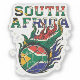 Südafrika Fußball Flammender Ball Retro-Fußball Fa Aufkleber