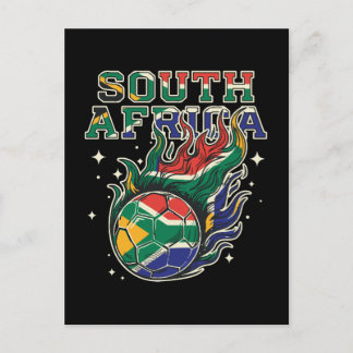 Südafrika Fußball Flammender Ball Retro-Fußball Fa Postkarte