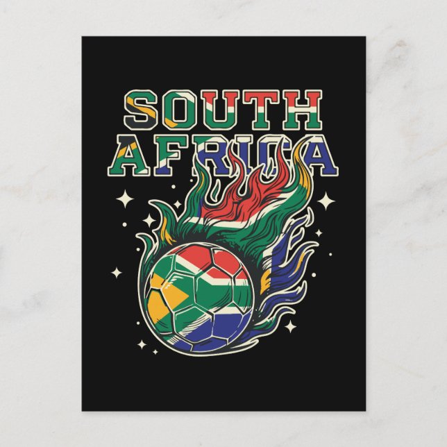 Südafrika Fußball Flammender Ball Retro-Fußball Fa Postkarte (Vorderseite)