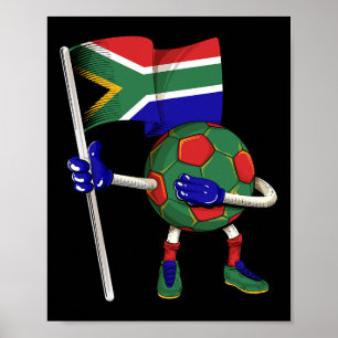 Südafrika-Fußballtrikot Afrika-Flagge Footll Dab  Poster