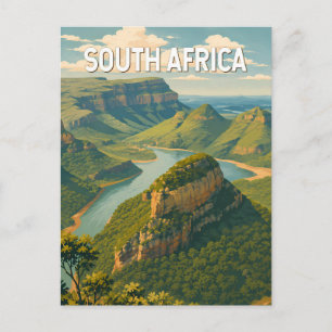 Südafrika-Illustration Reise Kunst Vintage Postkarte