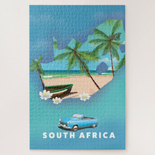 Südafrika Karte Illustration Reiseplakat. Puzzle