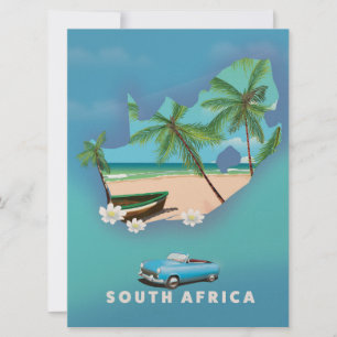 Südafrika-Kartenillustration Reiseplakat. Einladung