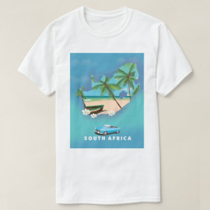 Südafrika-Kartenillustration Reiseplakat. T-Shirt