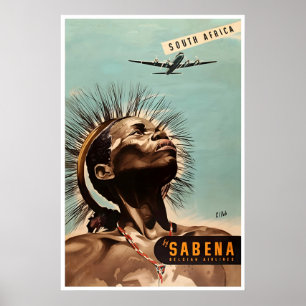 Südafrika Kunst Sabena Reise Druck Afrikanischer S Poster