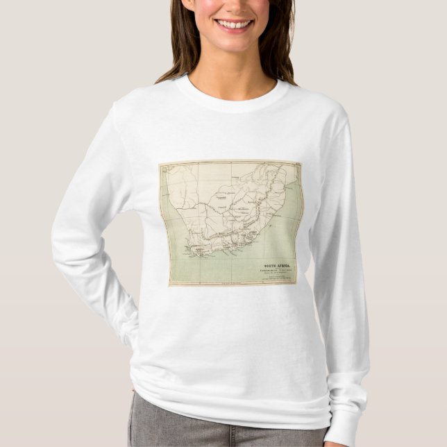 Südafrika lithographierte Karte T-Shirt (Vorderseite)