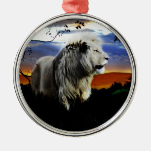 Südafrika-Löwe im Dschungel Ornament Aus Metall