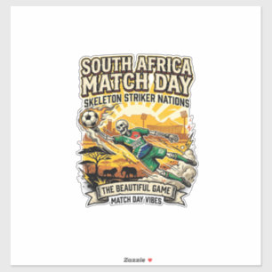Südafrika Match Day Skelett Stürmer Nationen Hi Aufkleber