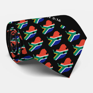 SÜDAFRIKA Personalisiertes Johannes 3:16 Schwarz Krawatte