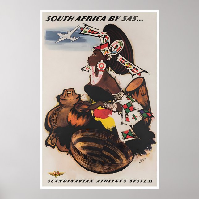 Südafrika Poster Reise Kunst Afrikanischer Druck (Vorne)