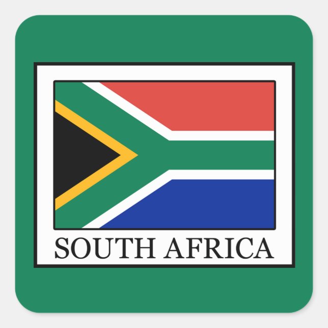 Südafrika Quadratischer Aufkleber (Vorderseite)