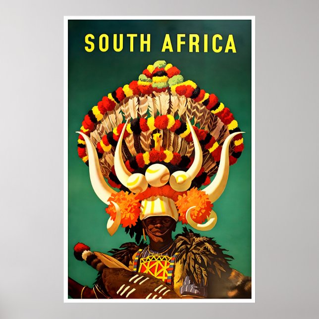 Südafrika-Reiseposter Afrika Stammeskunst Druck Poster (Vorne)