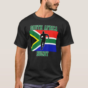 Südafrika Rugby mit südafrikanischer Flagge T-Shirt