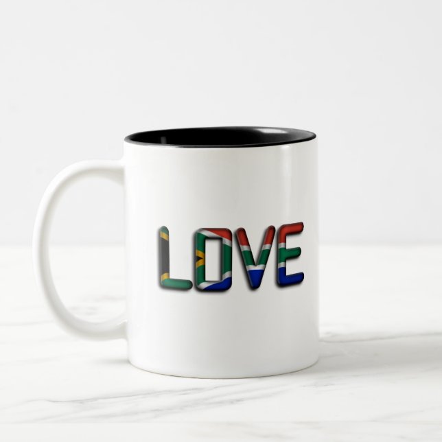Südafrika Schöne Liebe Phantastisches Zitat Kunst Zweifarbige Tasse (Links)