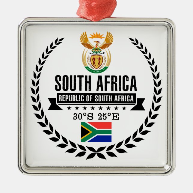 Südafrika Silbernes Ornament (Vorne)