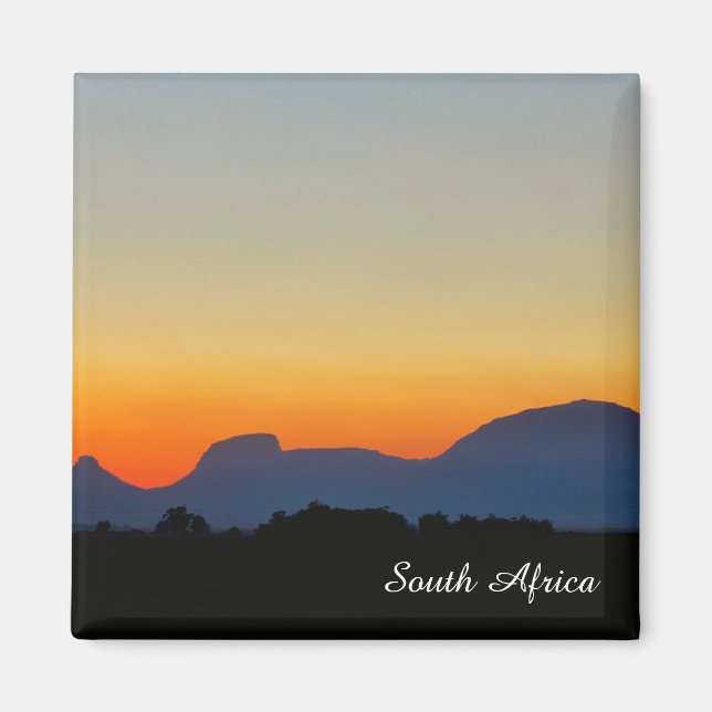 Südafrika Sonnenuntergang Berge Magnet (Vorne)