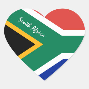Südafrika-Sticker, Patriotisches Herz, afrikanisch Herz-Aufkleber