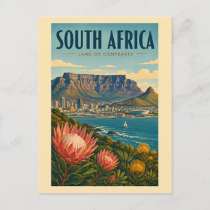 Südafrika Tafelberg Illustration Reise Postkarte