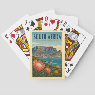 Südafrika Tafelberg Illustration Reise Spielkarten